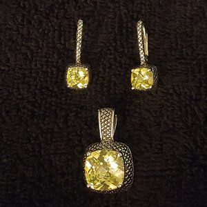 Premier Designs CITRINE Pendant and Earrings